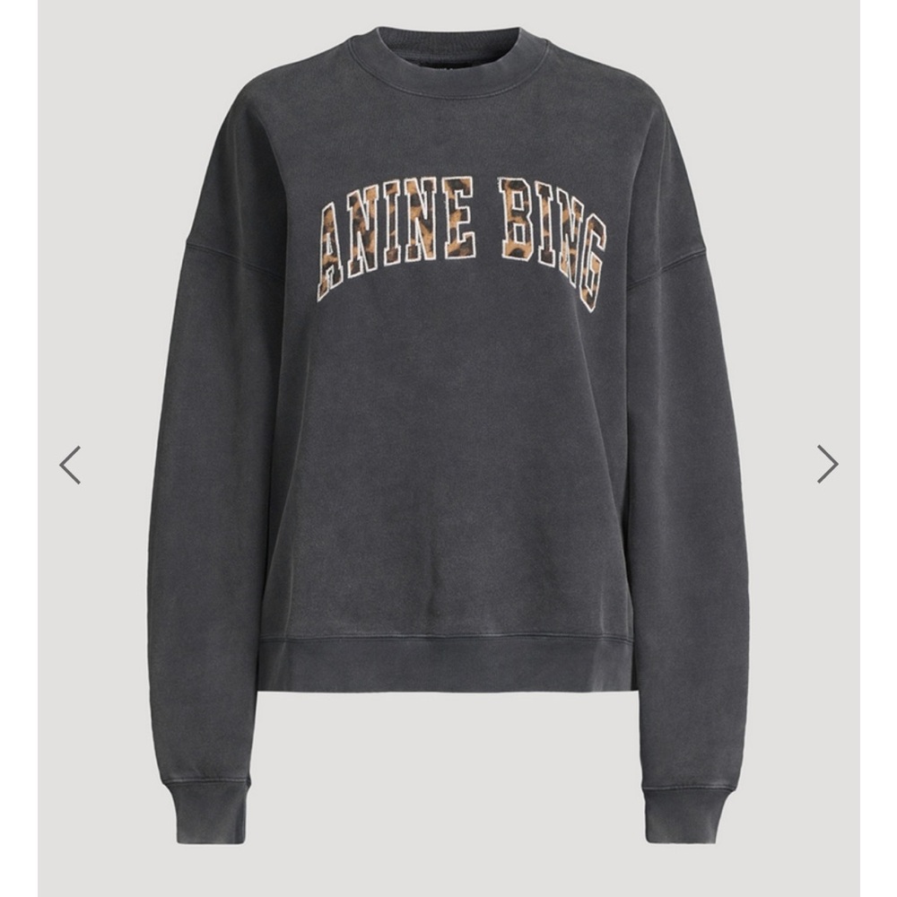 Anine Bing Charcoal Sweatshirt with Logo